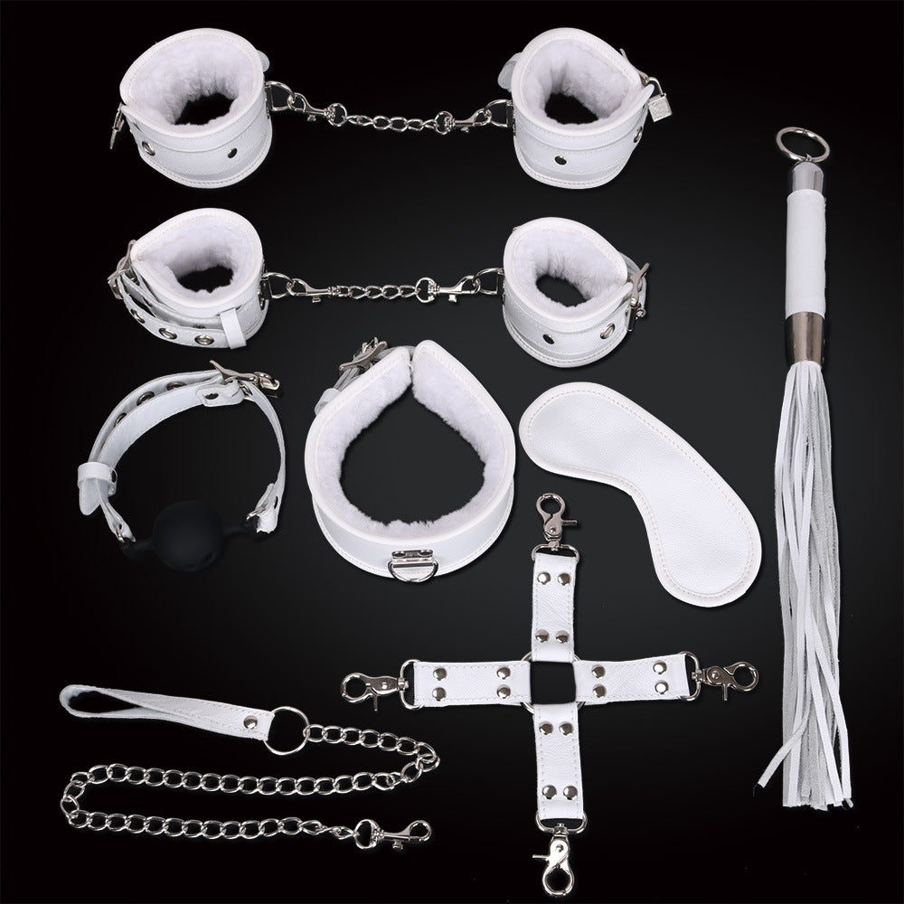 Ball Gag Sexy 7 Piece Set Training Bondage And Discipline Set Plush Leather Handcuffs Product Wholesale