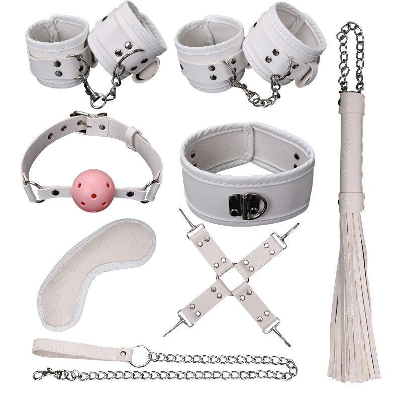 Ball Gag Sexy 7 Piece Set Training Bondage And Discipline Set Plush Leather Handcuffs Product Wholesale