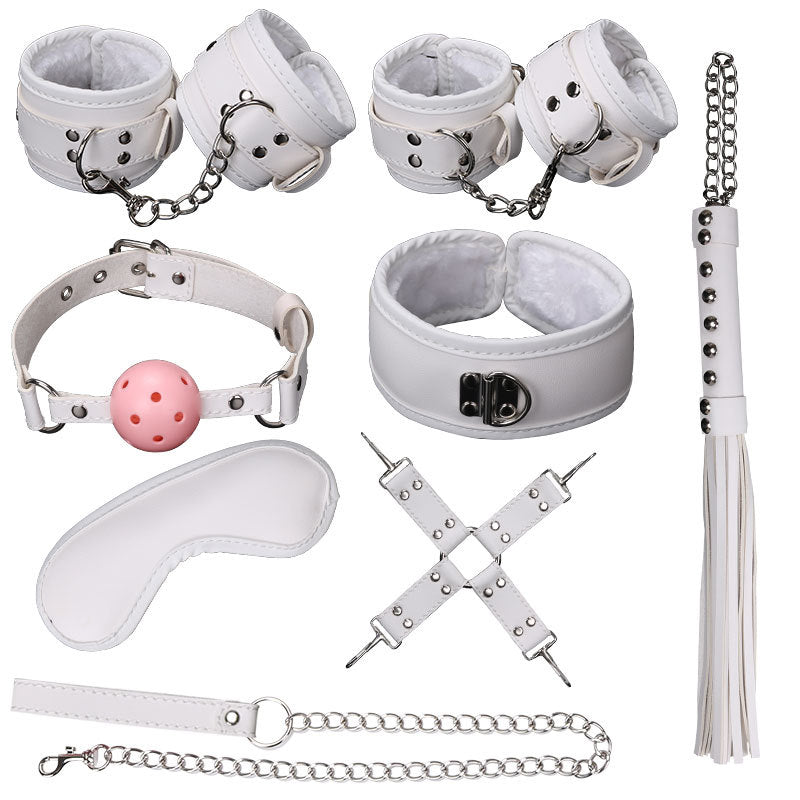 Ball Gag Sexy 7 Piece Set Training Bondage And Discipline Set Plush Leather Handcuffs Product Wholesale